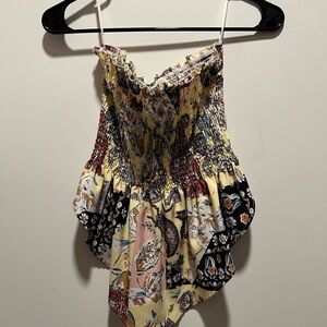 Floral Patchwork Smocked Top